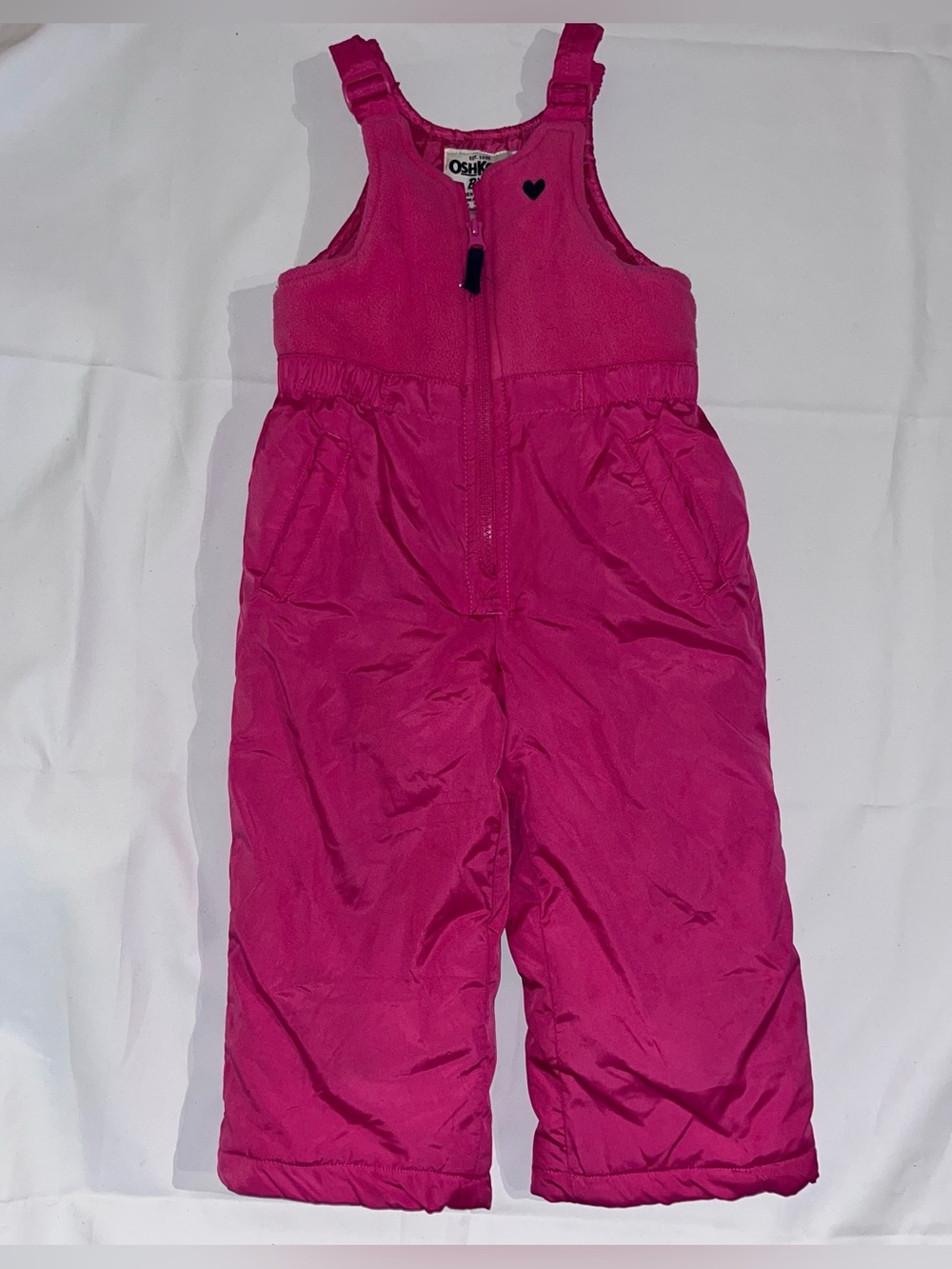 OshKosh B'gosh 3T Pink Snow Bibs Heart